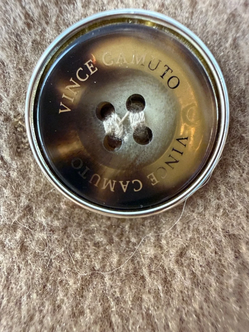 Vince Camuto Camel Trench Coat with Faux Fur Cuffs - Picture 8 of 11